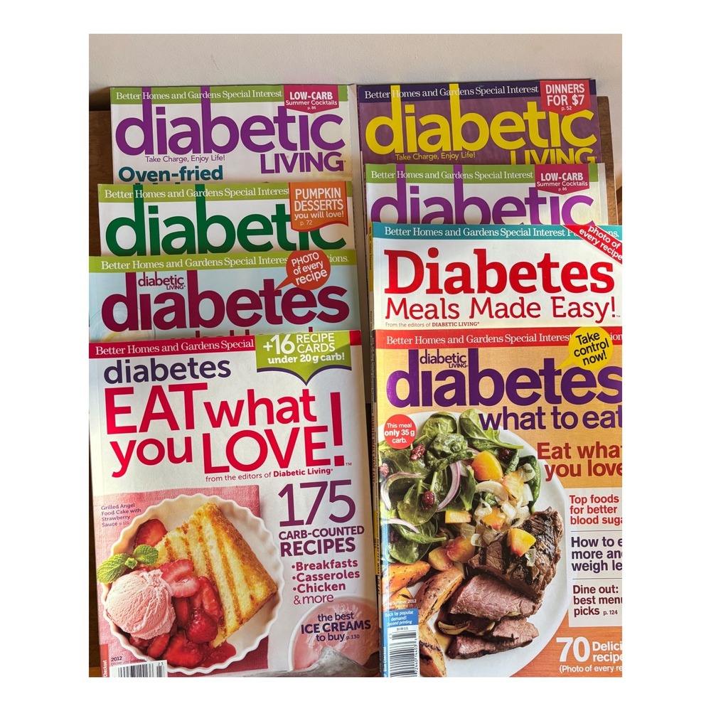 Diabetic Living Magazine Lot 2012 Better Homes and Gardens Diabetes Recipes 8 pc